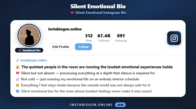 Silent Emotional Instagram Bio